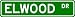 ELWOOD Street Name Sign ~ Personalized Family Lastname Sign ~ Gameroom, Basement, Garage Sign