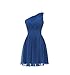 Grace Lee One Shoulder Chiffon Ruffled Short Prom Bridesmaid Dresses