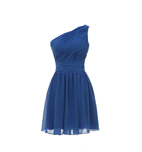 Grace Lee One Shoulder Chiffon Ruffled Short Prom Bridesmaid Dresses