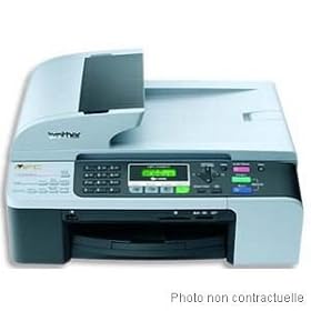 Brother MFC 5860CN - Multifunction ( fax / copier / printer / scanner ) - color - ink-jet - copying (up to): 22 ppm (mono) / 20 ppm (color) - printing (up to): 30 ppm (mono) / 25 ppm (color) - 350 sheets - 33.6 Kbps - USB, 10/100 Base-TX