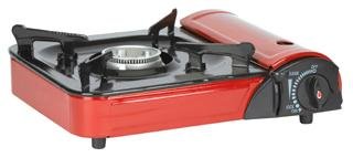 Stansport Portable Outdoor Butane Stove With Case Red Ultra-Quiet Operation Electronic Ignition