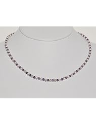 White Freshwater Cultured Pearl and Amethyst Necklace in Gold-filled, 16"