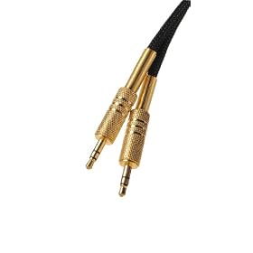 Duronic [ 3.5MM/0.5B ] BLACK- Auxilary Goldspec AUX-IN 24k Gold input lead wire cable 3.5mm to 3.5mm jack for iPod, iPhone 3G, 3GS, 4G mp3 players and car stereo (0.5m)