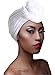 HOMELEX Head Wraps Turbans Stretch Jersey Knit Headwraps Wrap Scarf Turban Tie for Women (White)