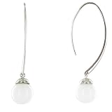 Les Poulettes Jewels - Sterling Silver and White Agate Earrings