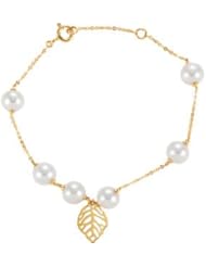 14K Yellow Gold 7 Inch Cultured Bracelet Freshwater Cul Pearl Brc
