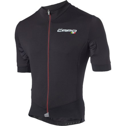 Capo Padrone Short Sleeve Jersey Black/Red Zip, M - Men's On Sale