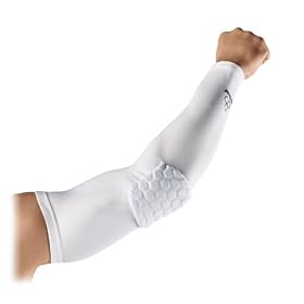 McDavid HexPad Power Shooter Arm Sleeve, White, Large