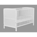 Babybett | Gitterbett | "JONAS" | 140x70 | WEISS | umbaubar zum Juniorbett