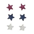 Tressa Sterling Silver 4mm 3 piece CZ Star Earrings