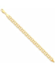 Genuine 14K Yellow Gold Double Link Charm Bracelet 7 Inches 11 Grams Of Gold 100% Satisfaction Guaranteed.