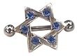 Blue Crystal Jewish Star Of David Body Jewelry Piercing