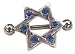 Blue Crystal Jewish Star Of David Body Jewelry Piercing