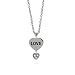 Sterling Silver Love Double Heart Charm Necklace-Clearance Final Sale