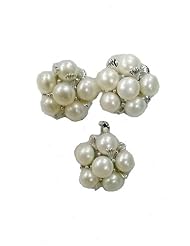 Sterling Silver Freshwater White Pearl Cluster Pendant and Earrings