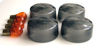 HARLEY MOTORCYCLE TURN SIGNAL SMOKE SMOKED LENS LENSES KIT 1986-2001 SPORTSTER DYNA MANY OTHERS HD'S