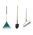 Midwest MWC-0001 3-Piece Homeowner`s Garden Tool Kit With Poly Leaf Rake, Bow Rake & Round Point Shovel