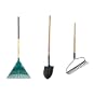 Midwest MWC-0001 3-Piece Homeowner's Garden Tool Kit With Poly Leaf Rake, Bow Rake & Round Point Shovel