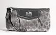 Coach Silver Grey Madison Op Art Lurex Large Clutch Wristlet 43306