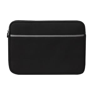 Neoprene Zip Skin Comfort Sleeve with Additional Pocket (Black) to Protect the ASUS Eee PC Seashell 1005PE-PU17-BK 10.1-Inch Black Netbook