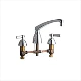 201 Concealed Deck Mount Kitchen Faucet with 8 Swing Spout and Lever Handles in Chrome