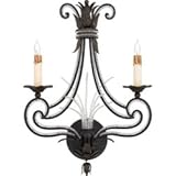 Brittany Two Light Wall Sconce in Serengeti Black and Mayan Gold Leaf