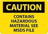 C447AB - Caution, Contains Hazardous Material See MSDS File, 10 X 14, .040 Aluminum