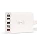 Quick Charge 2.0 5 Ports USB Charger epxid ChargePort 5 for Galaxy S6/Edge/Plus, Note 4/5, LG G4, HTC One M8/M9, Nexus 6, iPhone, iPad and More (White)