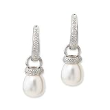 10-11mm Cultured Pearl And Diamond Accents In 14kt White Gold