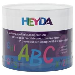 HEYDA Motivstempel-Set "Alphabet", Klarsicht-Runddose VE=1