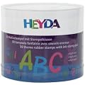 HEYDA Motivstempel-Set "Alphabet", Klarsicht-Runddose VE=1