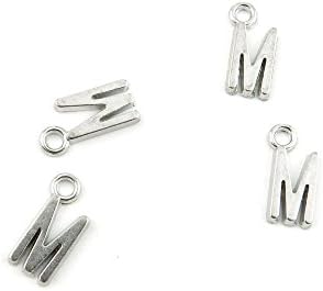 15 PCS Jewelry Making Charms O6OP1Q Alphabet M Antique Silver Tone Necklace Bracelet Repair Bulk Lots Pendant Findings