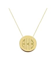 Gold Monogram Necklace - Initial Disc Necklace - Wedding Bridesmaid Necklaces - Gold Filled Necklace