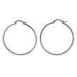 Sterling Silver CZ Lined Large Hoop Earrings