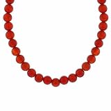 Sterling Silver 6mm Genuine Carnelian Stone Bead Beaded Chain 15-19 Necklace