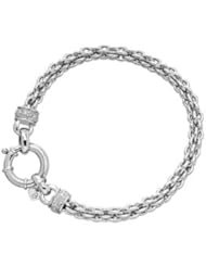 Sterling Silver and Diamond Woven Bracelet