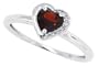 0.62Ct Heart Shaped Garnet and Diamond Ring in 10Kt White Gold-6