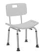 `Shower Safety Bench W/Back - KD Gray Tool-Free