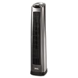Lasko Products – Lasko – Ceramic Tower Heater, 9 1/2 x 7 1/2 x 34 1/4, Gray – Sold As 1 Each – Elongated heating element, penetrating air velocity and widespread oscillation. – Features an electronic programmable thermostat, eight-hour timer and two quiet comfort settings. – Safe ceramic warmth engineering. – Carrying handle for greater portability. -