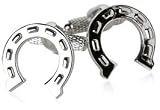 Lucky Gambler Horseshoe Silver-tone Cufflinks by Cuff-Daddy
