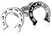 Lucky Gambler Horseshoe Rhodium Silver Cufflinks with Presentation Box
