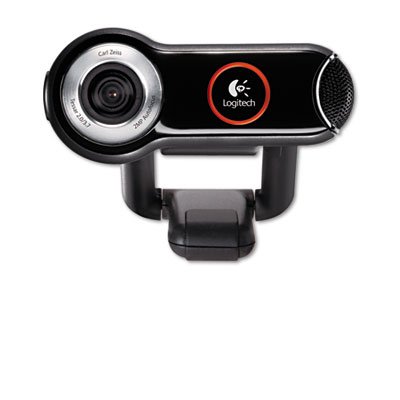 Logitech QuickCam Pro 9000 Webcam, Carl Zeiss Optics w/Autofocus, 8 Megapixel, Black