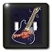 Florene Music - Guitar With Hard Rock Cafe In Red - Light Switch Covers - double toggle switch