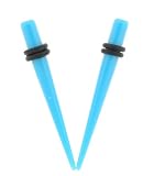 Acrylic Neon Taper - Light Blue - 8G - Sold as a Pair