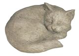 Sleeping CAT kitty Stone GARDEN statue yard DECOR ART