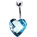 Sparkling Aqua Prism Heart Belly Ring