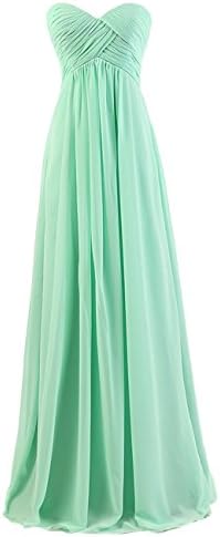 yan qiong Women's Sweetheart Bridesmaid Long Evening Gown Mint Green XS