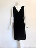 ST. JOHN EVENING Knit Cross Front Sleeveless Dress in Black