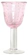 Hand Blown Glass with Rose Pink Bubbles Water Glass 7"H Set of Four