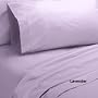 CASTLE HILL 410 Thread Count 100% Egyptian Cotton Solid Sateen Single Ply Yarn Bed Sheet Set (Lavender) Queen.